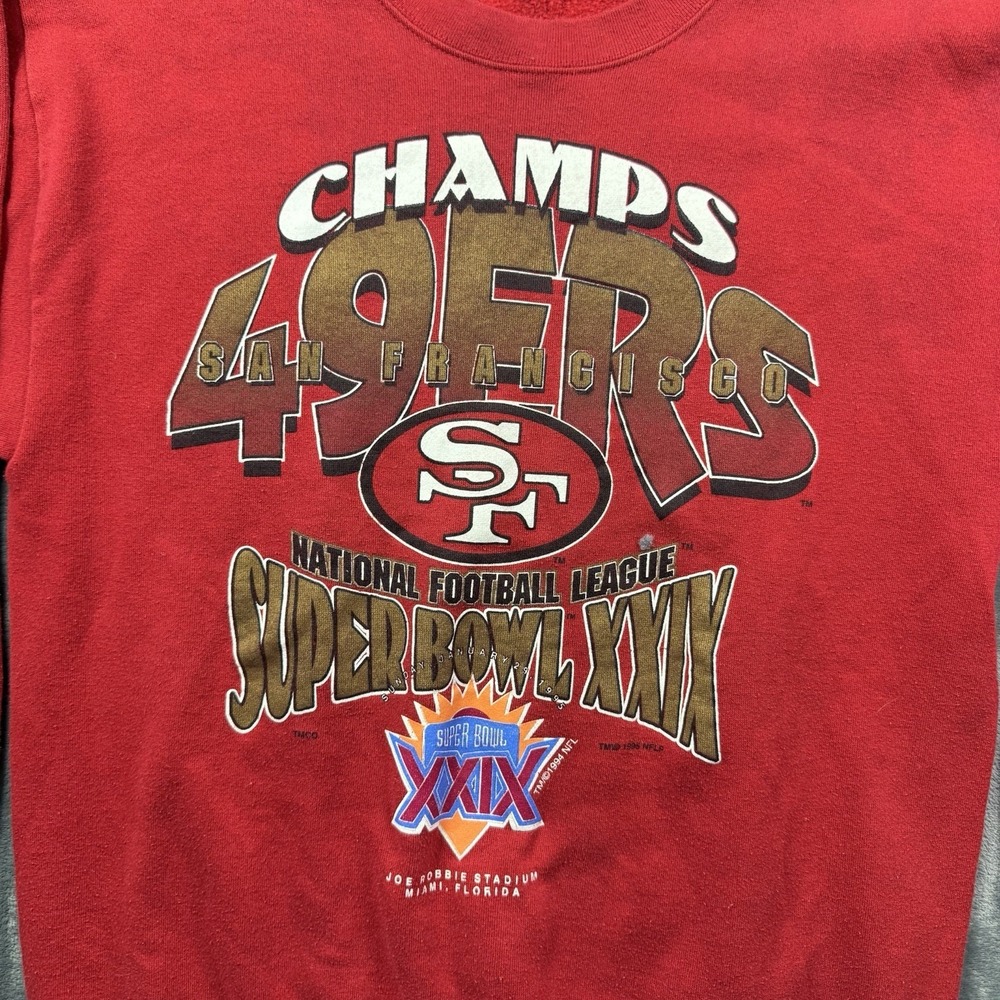 1994 San Francisco 49ers Super Bowl XXIX NFC Champs Sweatshirt XL Vintage - Picture 6 of 6